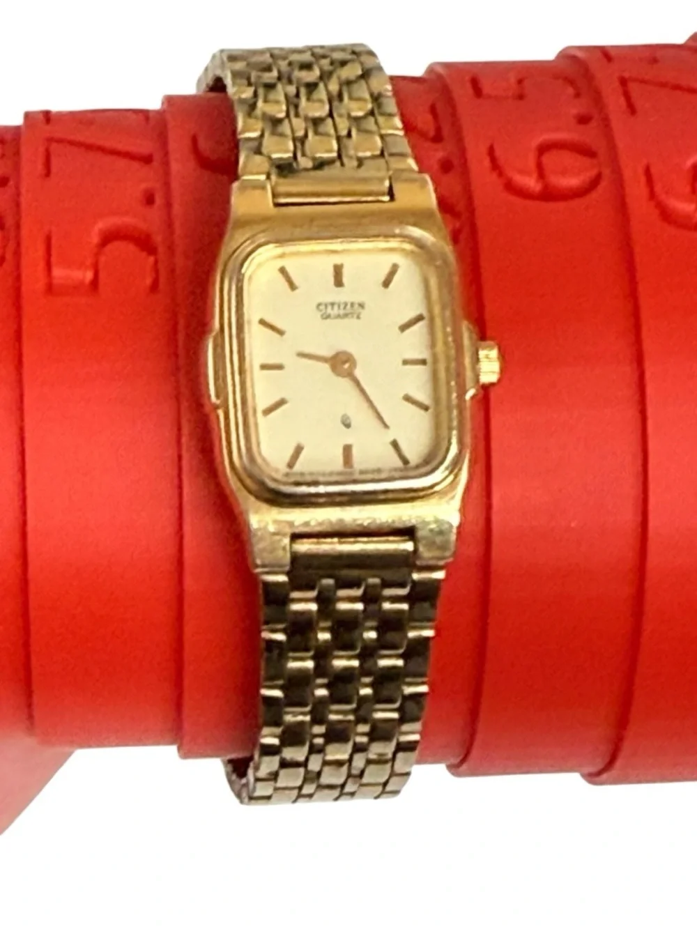 Citizen tank Quartz Gold Tone Rectangular Watch 7070090 18mm Dial Rectangle